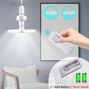 หลอดไฟ LED แบบพับได้ E27หลอด4 + 1,หลอดไฟเพดานพร้อมรีโมทควบคุมโคมไฟตั้งเวลาหลอด Led 4 + 1ดวง AC85-265V 28W - Product Image 3