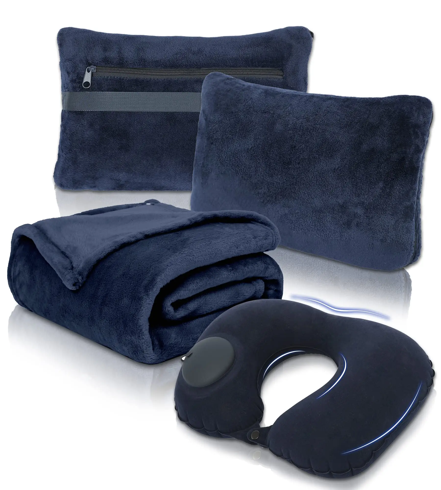 ชุดผ้าห่มหมอนขนแกะโพลีเอสเตอร์แบบ2 in 1ผ้าห่มและหมอนผ้าห่มขนสัตว์