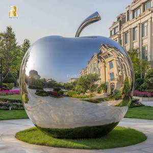 Vườn trang trí tùy chỉnh kim loại nghệ thuật điêu khắc lớn bằng thép không gỉ <span class=keywords><strong>APPLE</strong></span> tượng để bán - Product Image 2