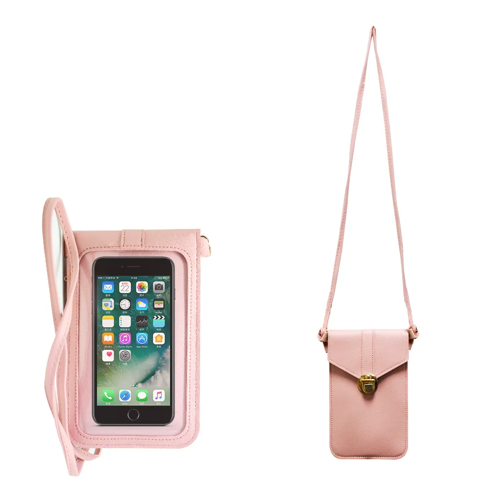 Hot Sale Summer Touch Screen Waterproof Shoulder Women Crossbody Bag Purse Leather Mobile Cell Phone Bag Case