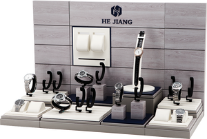 Thủ công bằng gỗ đồng hồ hiển thị đứng với Acrylic kim loại khung tùy chỉnh C Vòng truy cập hàng đầu xem bộ phận hiển thị đạo cụ - Product Image 2