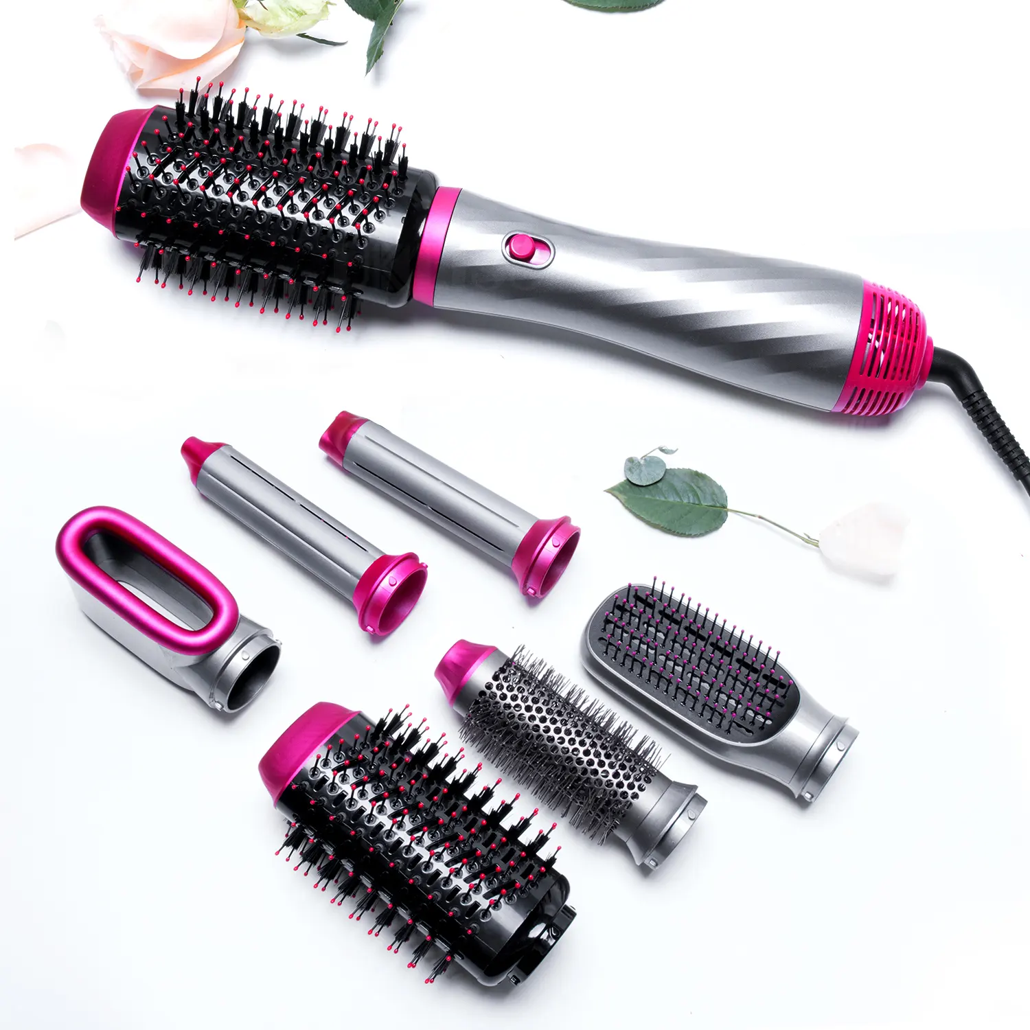 Air Styler Hair Styler 6 In 1 Pengering Rambut Elektrik Pengering Rambut Dapat Dilepas Cepat Kering Sisir Udara Panas dan Volumizer Pengeriting Rambut