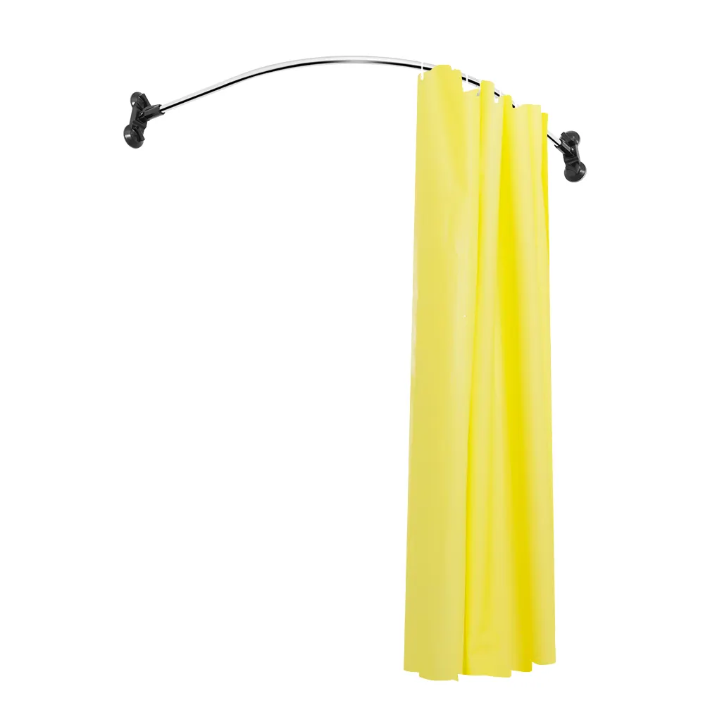 BAOYOUNI 95*95cm paslanmaz çelik vantuz monte kavisli duş perdesi çubuk ark banyo çubuk köşe duş çubuğu