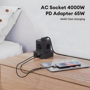 Adaptador de corriente de viaje multifunción global, enchufe de extensión de interfaz múltiple con protecciones de seguridad de salida de CA para portátiles - Product Image 5