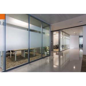 Modular <strong>Systems</strong> Visible Frame Glass <strong>Partition</strong> Tempered Single Glass Room Dividers - Product Image 3