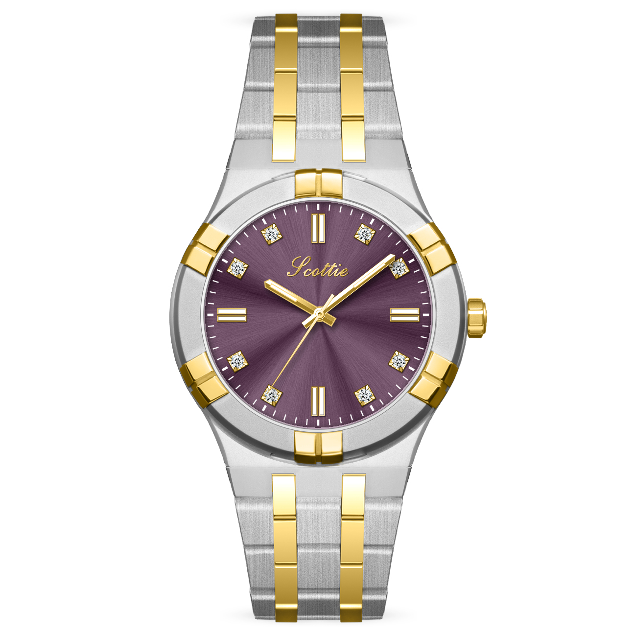 Violet foncé + or + argent