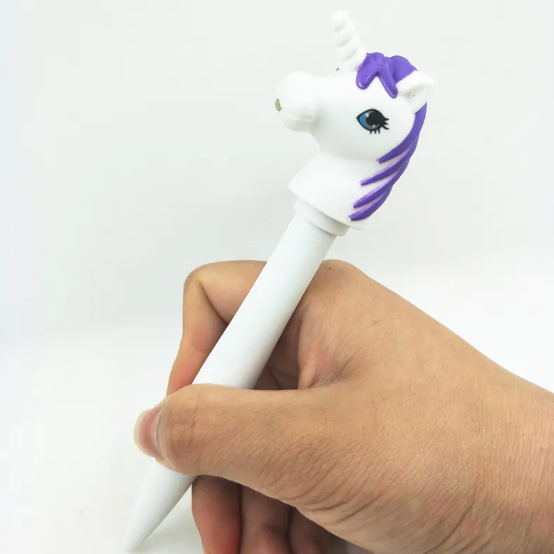 BSCI factory Newest arrival unicorn LED light up sound pen