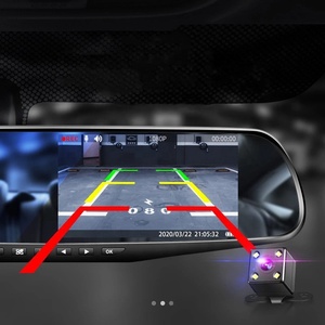 24 שעות נהיגה מקליט hd 1080p המראה מכונית מקפץ מצלמת וידאו עדשה כפולה מצלמת וידאו מקליט המכונית dvr