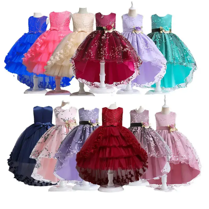 Robe de princesse de haute qualité robe pour enfants vêtements d'été fille robe de princesse aux cheveux longs