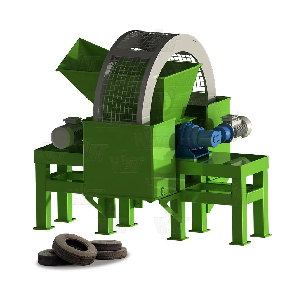 Fully automatic waste tire processing machine for rubber powder