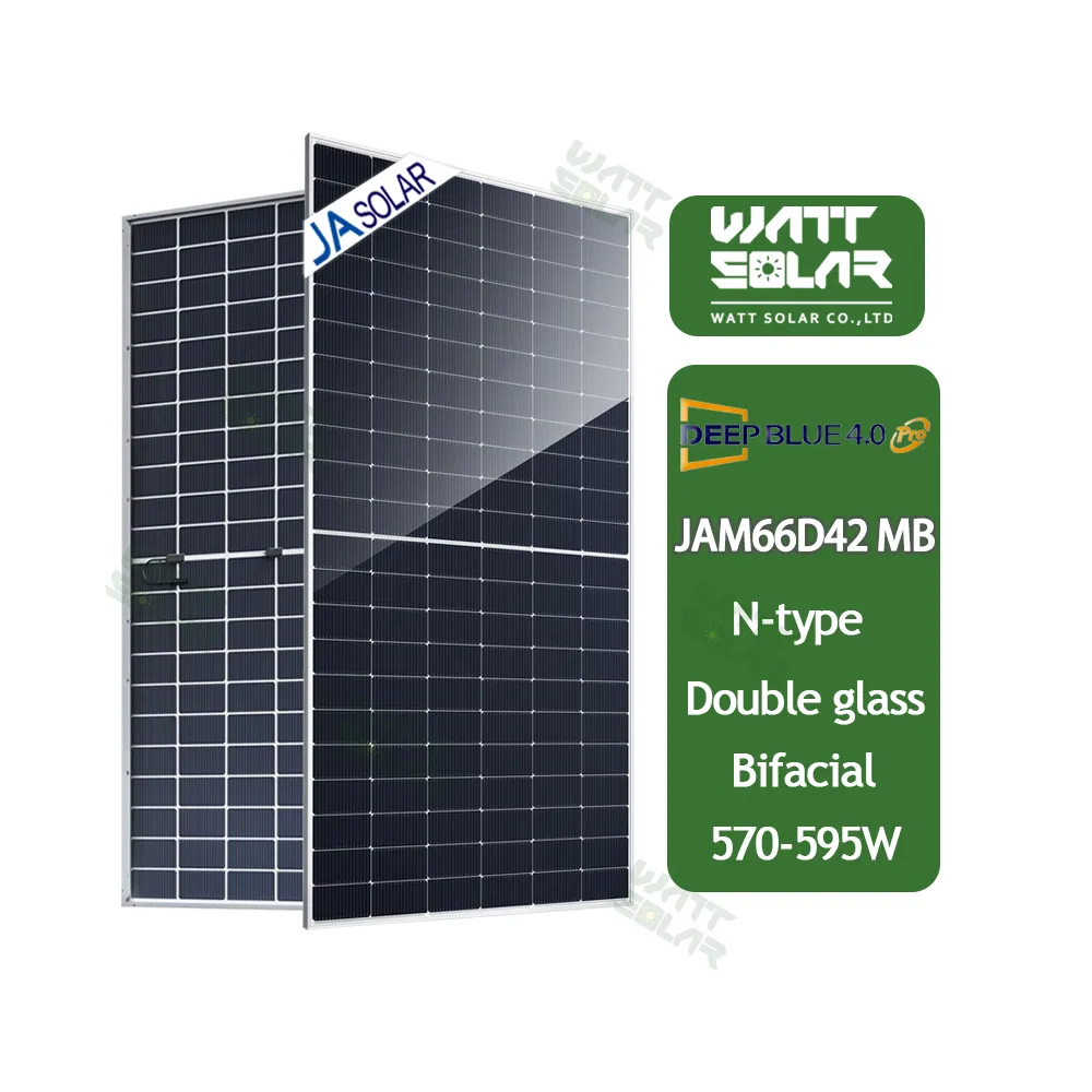 Ja Solar Panels Cheap Bifacial Jam66d42 Mb 565w 570w 575w 580w 585w 590w Half Cut N-type Photovoltaic Panels Pakistan Price