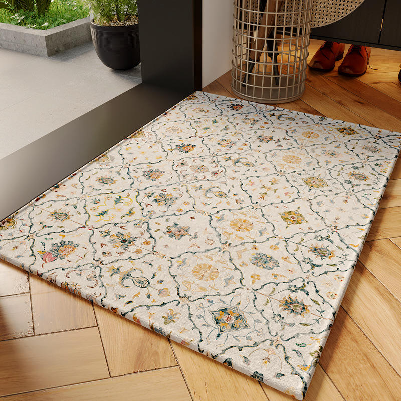 Semelle en caoutchouc velours de coton bambou - Blanc Positano