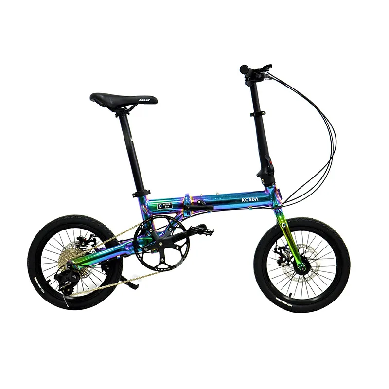 Дорожный велосипед косда 16-дюймовый шпилька алюминиевое покрытие цветной ультра-легкий складной велосипед 8-10 изменение скорости системы косда бренд дорожный велосипед