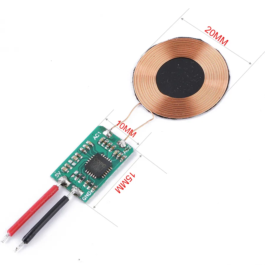 custom small coil wireless receiver module with Qi wireless charger 5V 5W power for battery wireless charging