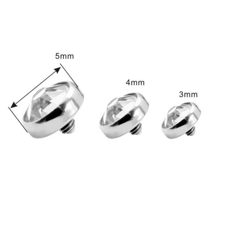 Yeach heißer verkauf 14G ASTM F136 G23 titan intern gewinde lünette stein flache CZ dermal anchor top körper piercing schmuck