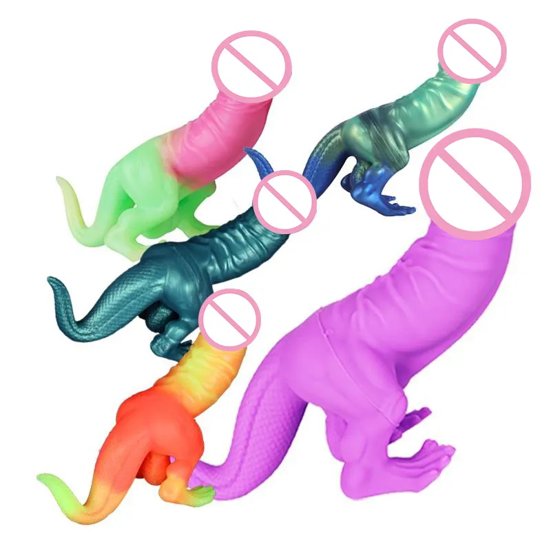 Deepspot Realistic Giant Animal 3d Cartoons Life Size Colorful Tyrannosaurus Dinosaur Sex Toy Cock Dildo