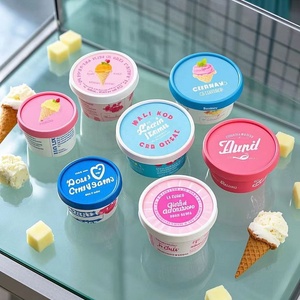 ถ้วยกระดาษรีไซเคิลสำหรับไอศกรีมภาชนะโยเกิร์ตแช่แข็ง4ออนซ์130มล. พิมพ์โลโก้แบบกำหนดเองเป็นมิตรต่อสิ่งแวดล้อม - Product Image 3