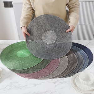 高品质编织餐桌垫新款涤纶面料西服杯垫防烫保温pp圆垫 - Product Image 1