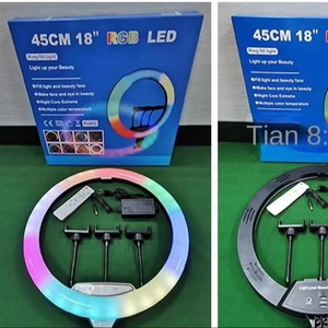 多用途RGB 18 "クリエイティブ用LEDリングライトマルチカラーモードと明るさレベルをサポート - Product Image 3