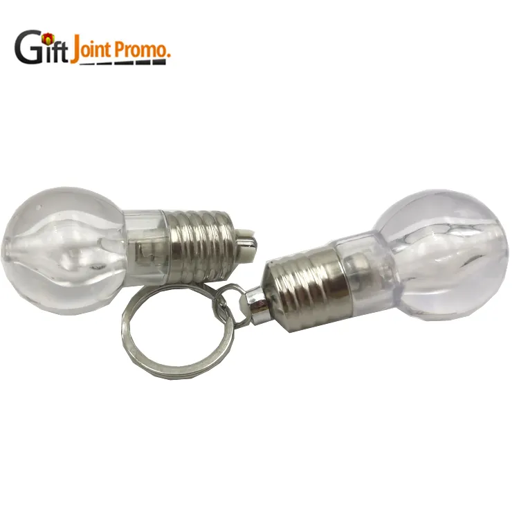 저렴 한 손전등 전구 모양의 빛 키 체인 프로 모션 사용자 지정 아크릴 LED 전구 키 체인
