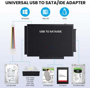 Hard Drive Reader <strong>IDE</strong> SATA to <strong>USB</strong> <strong>3.0</strong> Adapter Type C External Data Ultra Recovery Converter Kit for 2.5 3.5 HDD SSD Disk 5.25 - Product Image 3