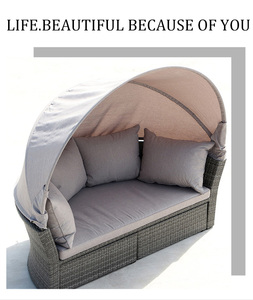 Ngoài Trời Thông Tư Mới <span class=keywords><strong>Sofa</strong></span> Vườn Thoải Mái <span class=keywords><strong>Sofa</strong></span> Daybed Với Tán Patio Nội Thất Bãi Biển <span class=keywords><strong>SunBed</strong></span> Vòng - Product Image 3