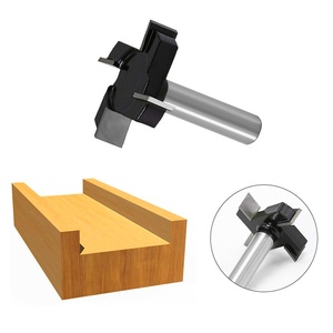 4ブレードTナイフ彫刻機カッターヘッド大径スロットカッター木工底部クリアリングフライスカッター - Product Image 1