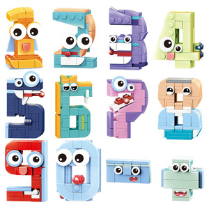 Bunte Kunststoff Kinder Roboter Bausteine Pädagogische DIY Montage Digitale mathematische Symbole Nummer Verformung Roboter Spielzeug - Product Image 2