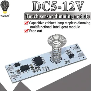 DC 12V sensore tattile capacitivo interruttore a molla a spirale LED Dimmer interruttore di controllo 9-24V 30W 3A per Smart Home striscia di luce a LED - Product Image 6