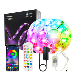 Hot Sale <strong>Led</strong> TV Backlight Flexible <strong>RGB</strong> Color Change 60LEDs/m 12v Music Sync <strong>IR24</strong> Keys Remote&amp;APP Controller Chasing Light - Product Image 1