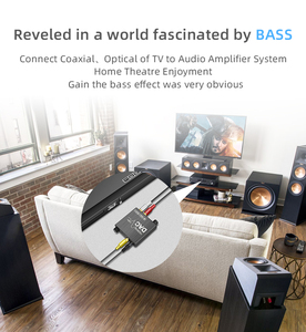 Convertidor Digital a analógico de 192Khz/24 bits, ajuste de volumen, Control de tono de bajos, salida RCA, salida de Audio de 3,5mm para PC y portátil - Product Image 6