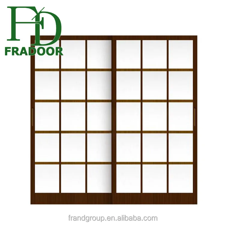 Protezione dell'ambiente nessuna pittura squisita venatura del legno cornice sottile porta in legno stile giapponese shoji