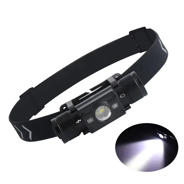 Nhà Máy Mới Có Thể Tháo Rời Ngoài Trời LED Head Lamp Đèn Pin Với Chỉ Số Pin USB-C Sạc Thể Thao Không Thấm Nước LED Đèn Pha