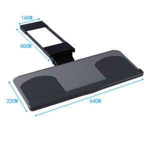 Bandeja de teclado grande ajustável sob a mesa puxe com resistente braçadeira montagem sistema slide-out plataforma computador gaveta