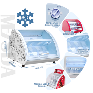 Meisda SC15สติกเกอร์ติดเคาน์เตอร์15ลิตรตู้แช่ช็อคโกแลตลูกกวาดขนาดเล็กด้านหน้ากระจกพร้อมที่ล็อคกุญแจ - Product Image 3