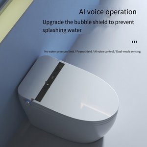 Modern akıllı otomatik açık akıllı bide tuvalet zemin monte yuvarlak kase uzaktan kumanda elektronik tek parça yerleşik Tank - Product Image 6