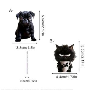 Amazon Tức Giận Mèo Đen Con Chó Nhỏ màu đen phim hoạt hình động vật Acrylic phẳng mặt dây chuyền nhỏ xe nội thất Acrylic - Product Image 3