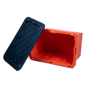 Caja de almacenamiento de plástico de 23 galones con tapas Contenedor de almacenamiento duradero de alta resistencia Contenedores de almacenamiento de plástico anidados y apilados - Product Image 6