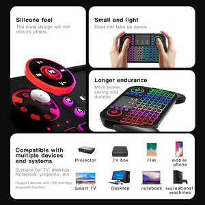 Precio más bajo 2,4G BT 5,0 V8 Mini teclado inalámbrico con panel táctil V8 Air Mouse Control remoto retroiluminado de 7 colores para PC TV - Product Image 4