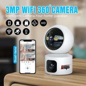 Anspo 3MP akıllı ev wifi kamera çift Lens gözetim monitör iki yönlü ses CCTV kablosuz kamera icam365 yazılım PTZ - Product Image 5
