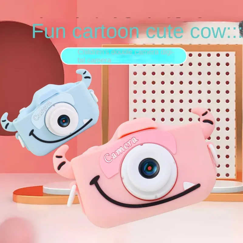 Kamera mainan kartun Selfie anak-anak, mainan kamera Mini lucu dua warna cerdas untuk anak-anak