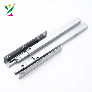 YUXING, 3 canales plegables, empuje para abrir rieles telescópicos ocultos, cierre suave, tobogán de cajón oculto debajo del montaje - Product Image 2