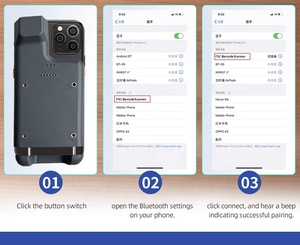 Xách tay CT20 Máy quét mã vạch với chủ phổ điện thoại di động phía sau Clip hàng tồn kho không dây QR code Reader trong kho - Product Image 2