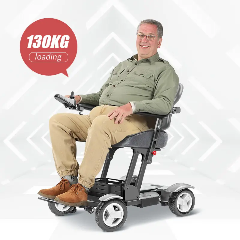 Venda quente 250W Confortável Anti-choque Power Wheel Chair Stable Drive Folding Cadeira de rodas elétrica para idosos