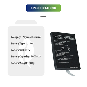 Li-ion 3.7V 5000mAh KS8223แบตเตอรี่ลิเธียมไอออนโพลิเมอร์สำหรับเทอร์มินัล POS szzt - Product Image 2