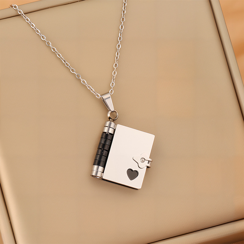 Black love letter pendant necklace