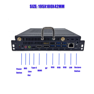 Mini computadora de escritorio remota de cliente Delgado negro de baja potencia Intel Mini PC Core i7 OPS 4K PC