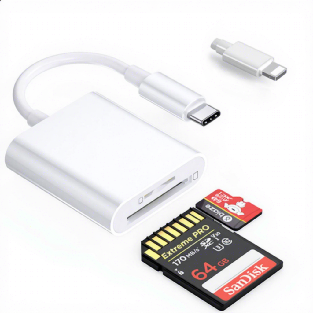 Blanco Tipo-c 2 en 1 blanco tfsd-bolsa