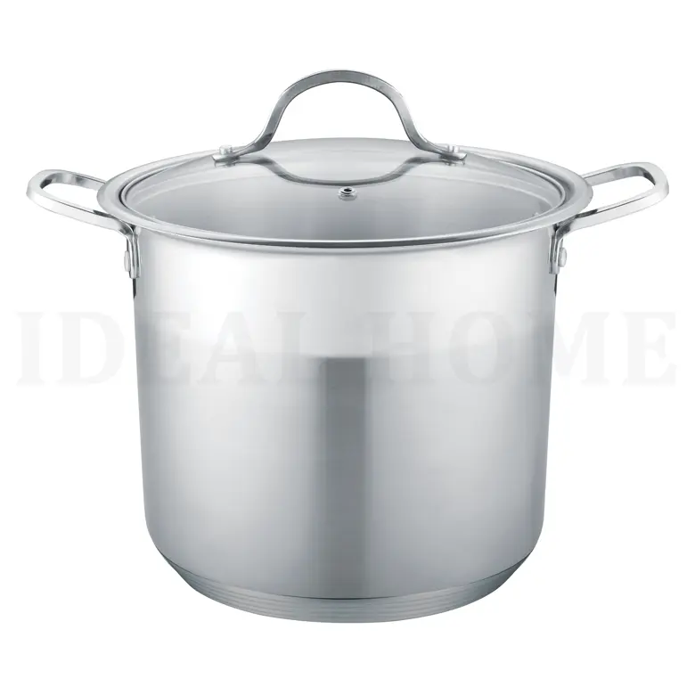 Fábrica al por mayor precio bajo apariencia delicada gas stock olla estufa utensilios de cocina 201 sopa de acero inoxidable y ollas