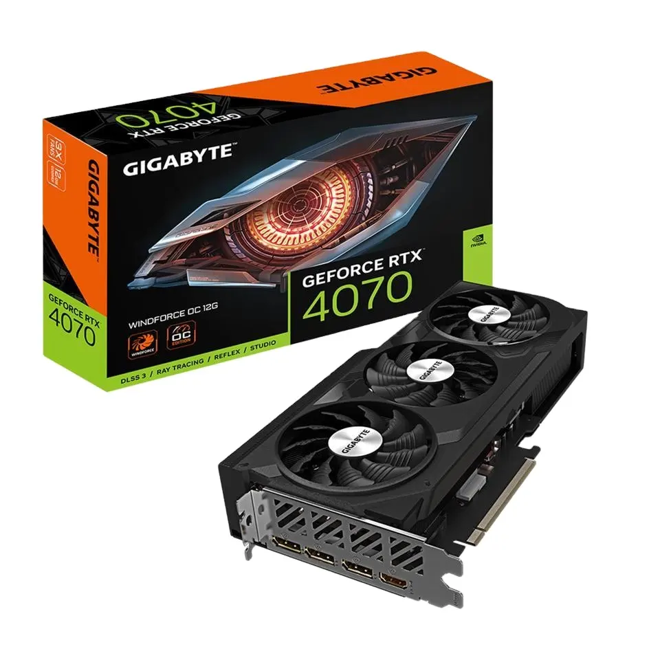 Gigabyte WINDFORCE GeForce RTX 4070 12GB gddr6x PCI Express 4.0x16 ATX Video Card GV-N4070WF3OC-12GD